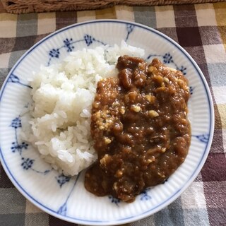 油揚げと卵白炒り卵のキーマ風カレー